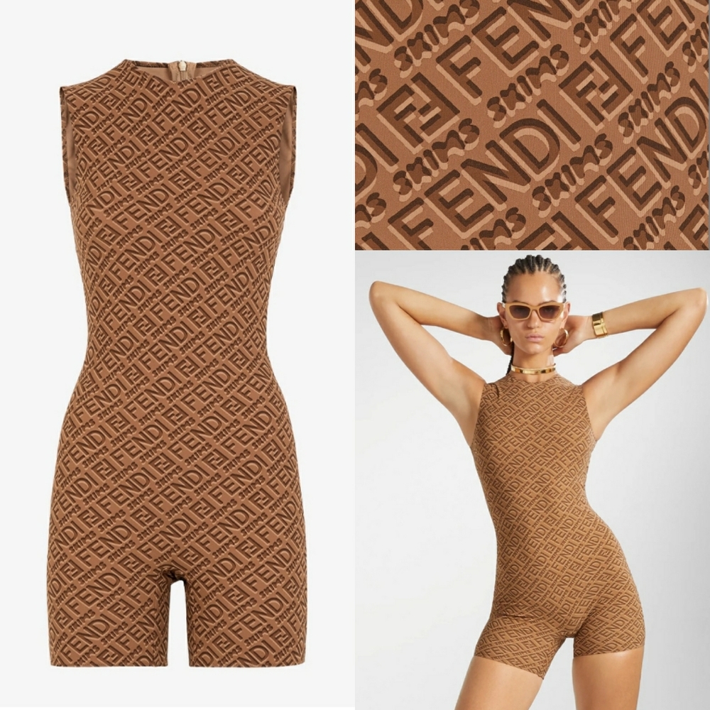 Fendi x Skims SLEEVELESS MID THIGH BODYSUIT